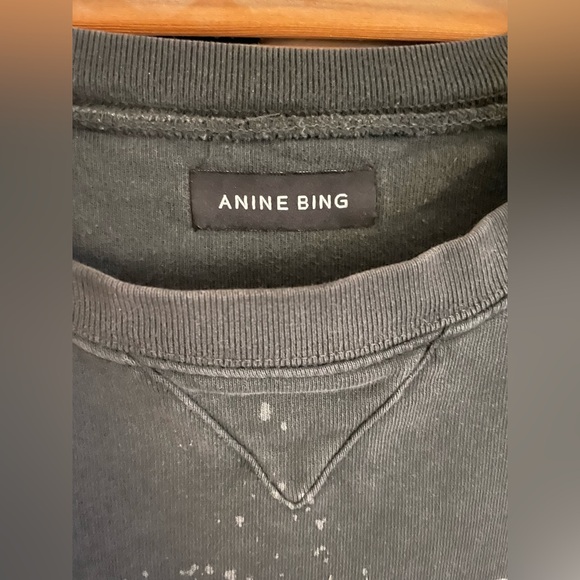 Anine Bing Stardust Charcoal Crewneck Sweater - Picture 4 of 6